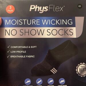Black No Show Athletic Socks - Moisture Wicking